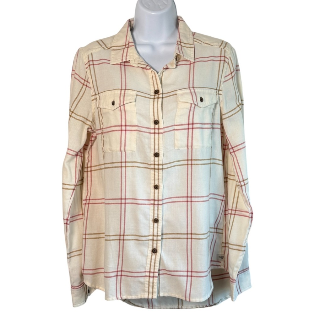 Toad and Co Womens‎ Reform Flannel Shirt Size M Outdoors Hiking Camping Cabin